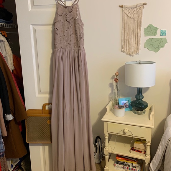 A blush, taupe-y floor length maxi dress - Picture 2 of 4